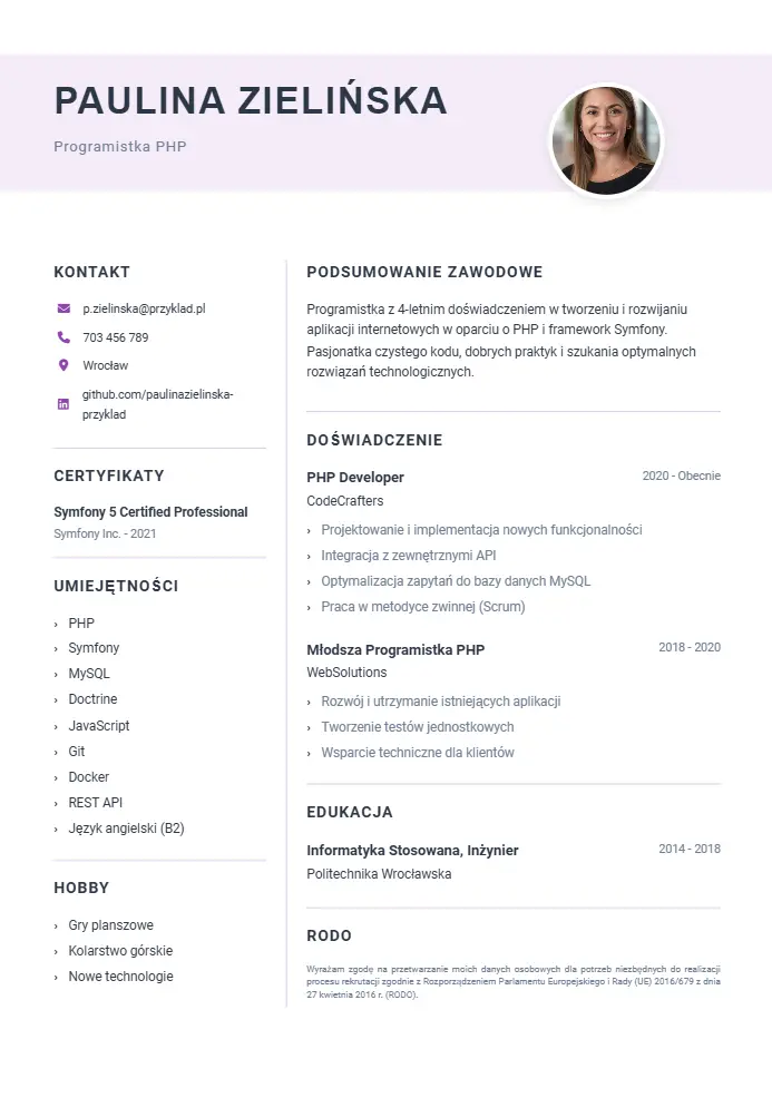 Nowoczesne CV - gotowy szablon PDF do pobrania